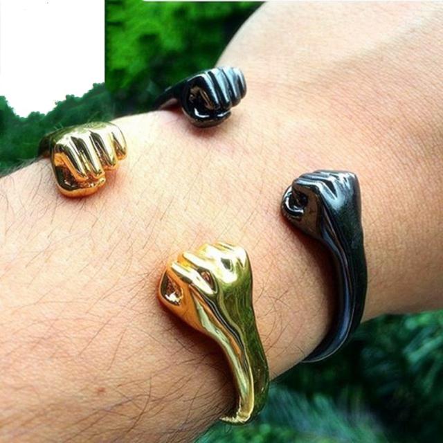 Hot sale personality fist design stainless steel cuff bangles for men