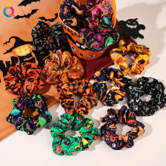 Halloween series pumkin ghoast bat pattern scrunchies