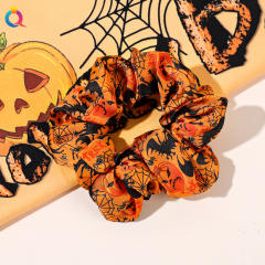 Halloween series pumkin ghoast bat pattern scrunchies