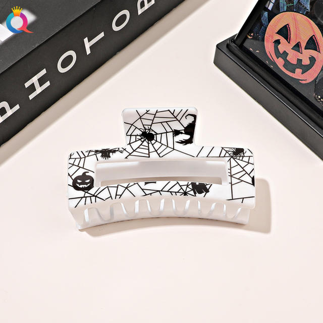 Halloween hollow out rectangle thick hair hair claw clips 8.5cm
