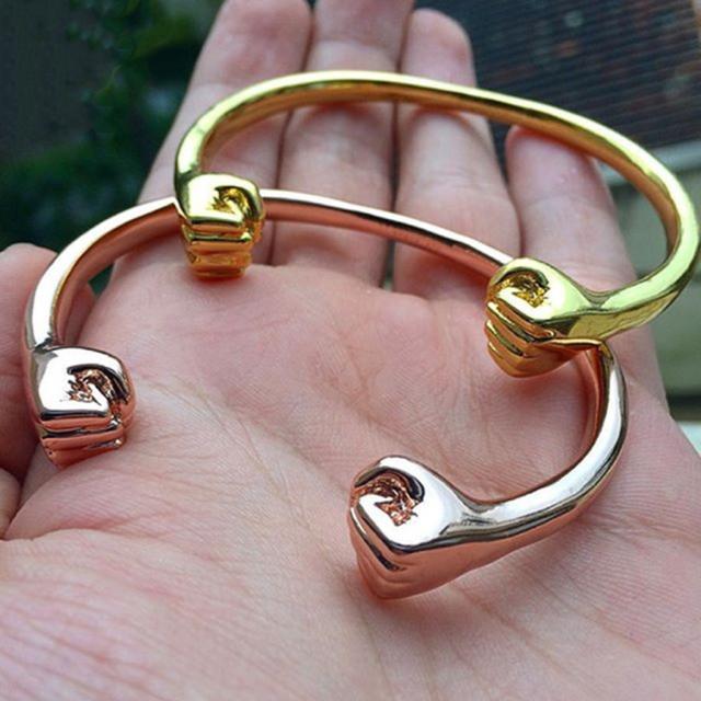 Hot sale personality fist design stainless steel cuff bangles for men