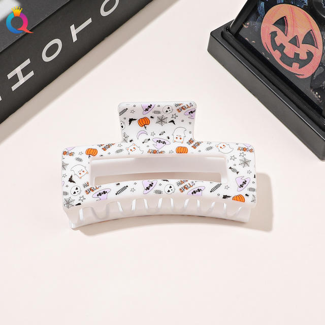 Halloween hollow out rectangle thick hair hair claw clips 8.5cm