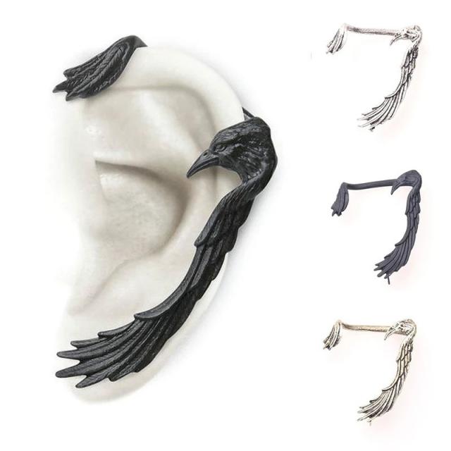 Gothic the eagle bat design ear wrap with studs earrings halloween