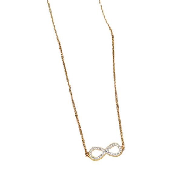 Dainty diamond infinity stainless steel women necklace