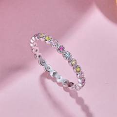 925 sterling silver sweet color cubic zircon eternity  rings for women