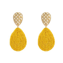 Summer fresh colorful straw drop women earrings beach earrings