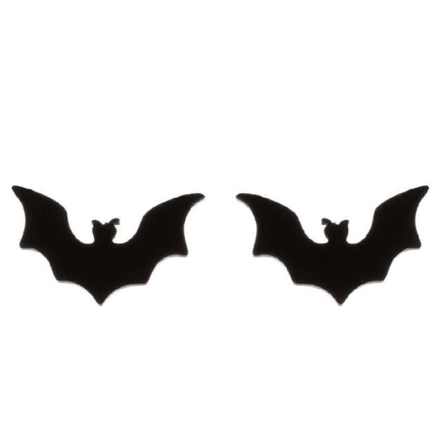 Halloween bat skull web 4 color stainless steel tiny studs earrings