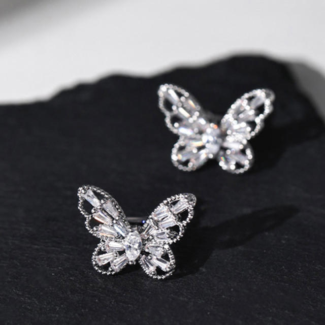 Popular diamond butterfly copper ear cuff for women