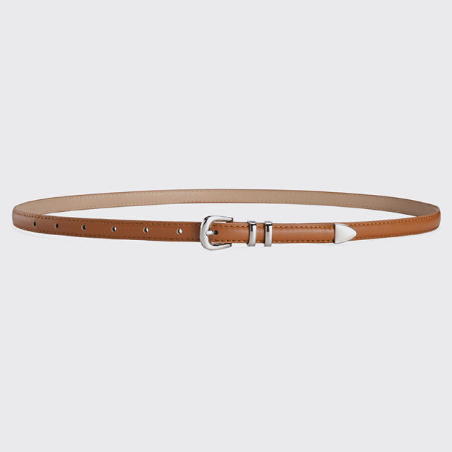 Easy match PU leather skinny knot belt