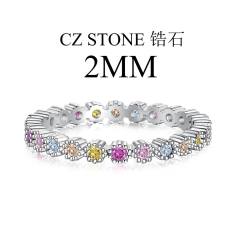 925 sterling silver sweet color cubic zircon eternity  rings for women
