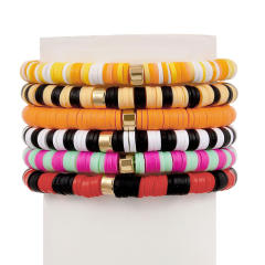 6pcs set colorful clay bead halloween christmas bracelet set