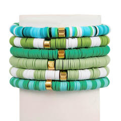 6pcs set colorful clay bead halloween christmas bracelet set
