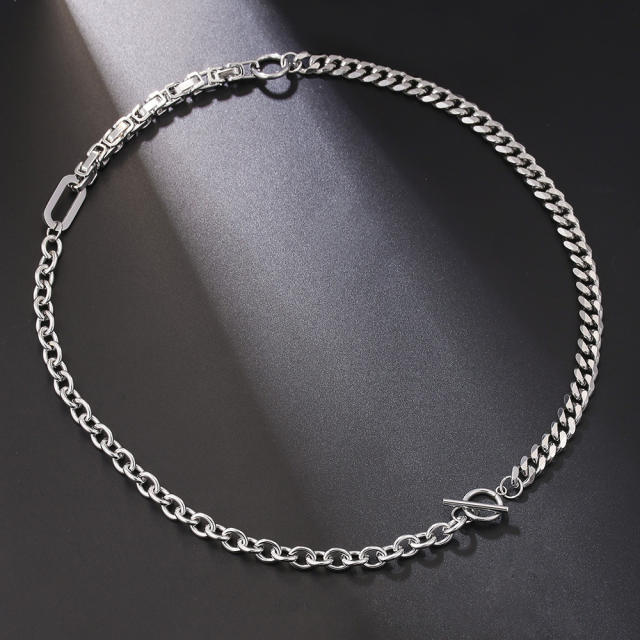 Hiphop alloy charm stainless steel chain necklace for men