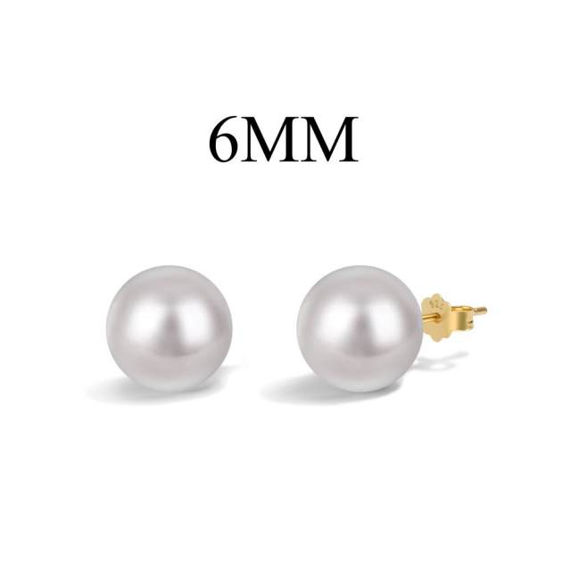 Elegant pearl 925 sterling silver studs earrings