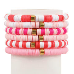 6pcs set colorful clay bead halloween christmas bracelet set