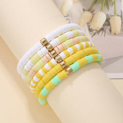 6pcs set colorful clay bead halloween christmas bracelet set