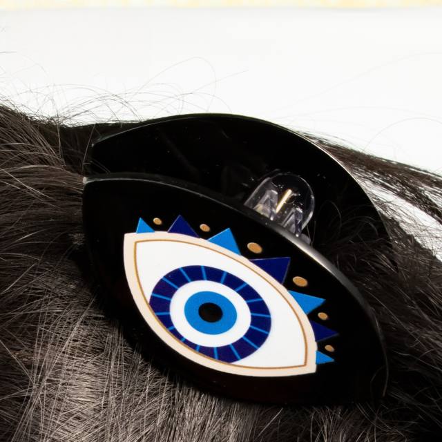 Personality evil eye hair claw clips for women
