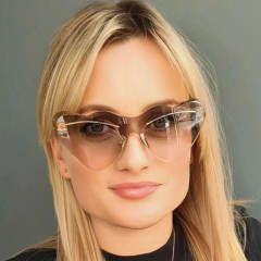 Party prom heart shape rimless sunglasses