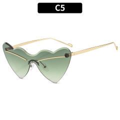 Party prom heart shape rimless sunglasses