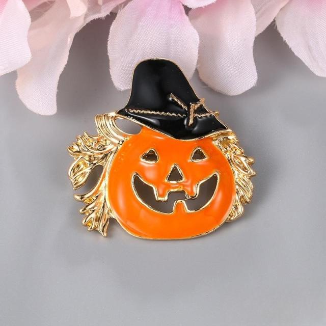 Funny halloween ghost pumpkin web bat charm brooch