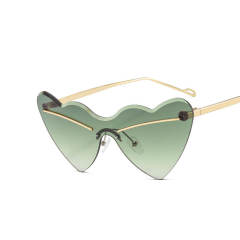 Party prom heart shape rimless sunglasses