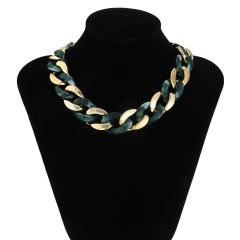 Hiphop chunky thick CCB acrylic cuban link chain choker necklace
