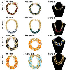 Hiphop chunky thick CCB acrylic cuban link chain choker necklace