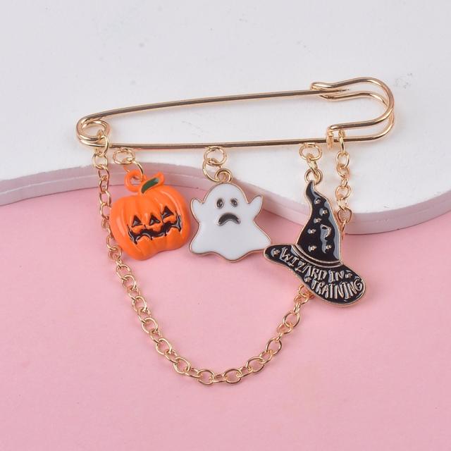 Personality hot sale halloween chain tassel pin brooch