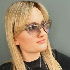 Party prom heart shape rimless sunglasses