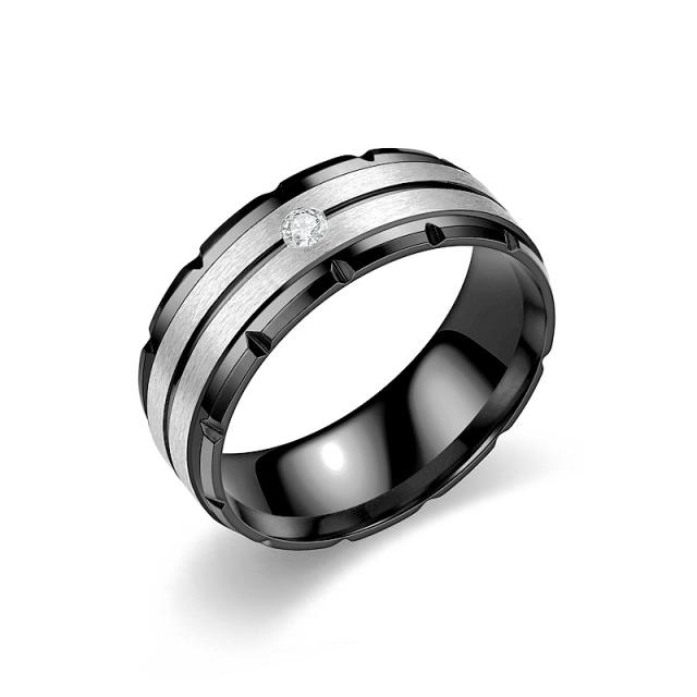 Elegant ring band diamond stainless steel rings for men women