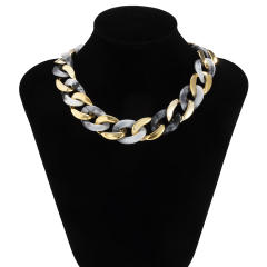 Hiphop chunky thick CCB acrylic cuban link chain choker necklace