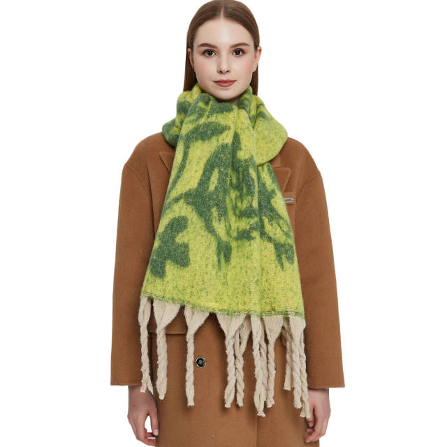 Winter autumn warm long tassel women scarf