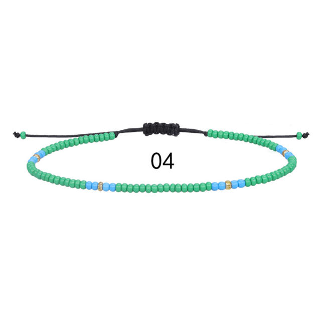 Colorful seed bead handmade thin bracelet beach bracelet