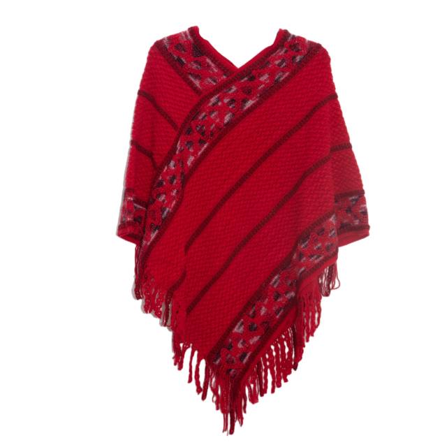 Plain color striped warm women shawl