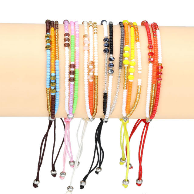 Boho tiny colorful bead handmade weaving bracelet beach bracelet