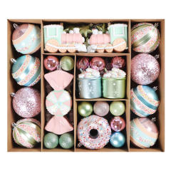 70pcs set cute Macarone candy ball christmas birthday party decoration pendant
