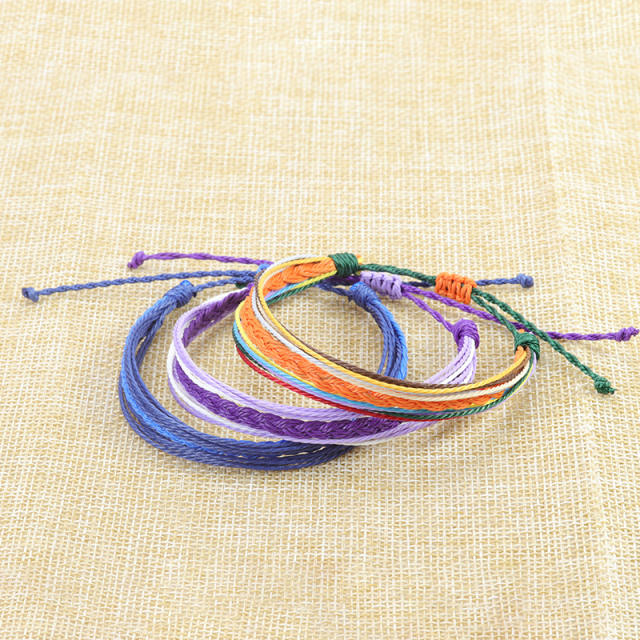 Boho waterproof wax rope surfing bracelet friend couples bracelet