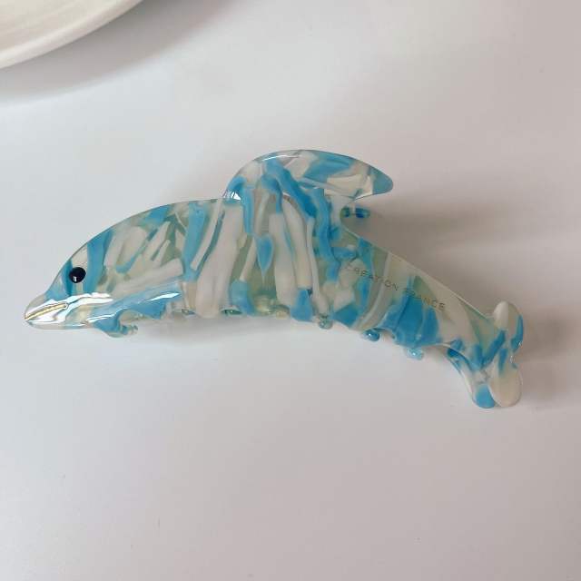Ocean series cute dolphin shape Acetate fiber hair claw clips