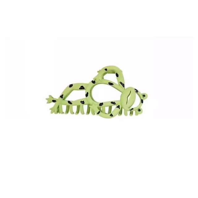 Funny frog green color painting metal hair claw clips