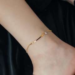 18KG classic smile face stainless steel anklet