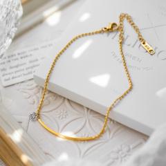 18KG classic smile face stainless steel anklet