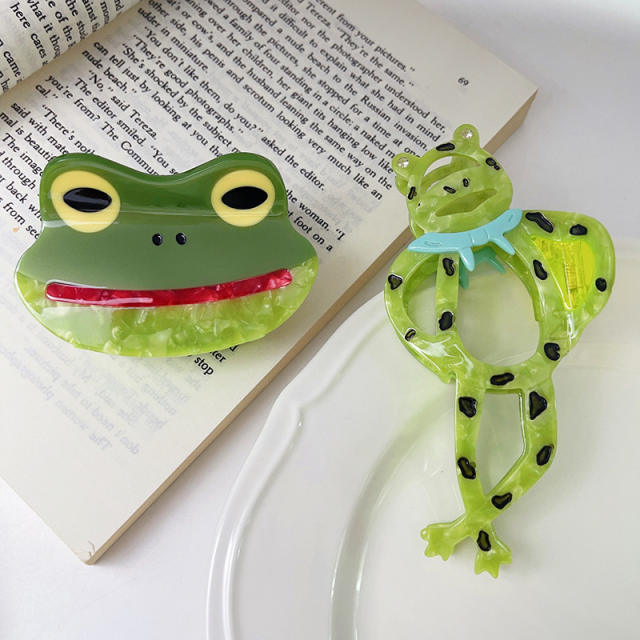 Funny cartoon frog design hair claw clips