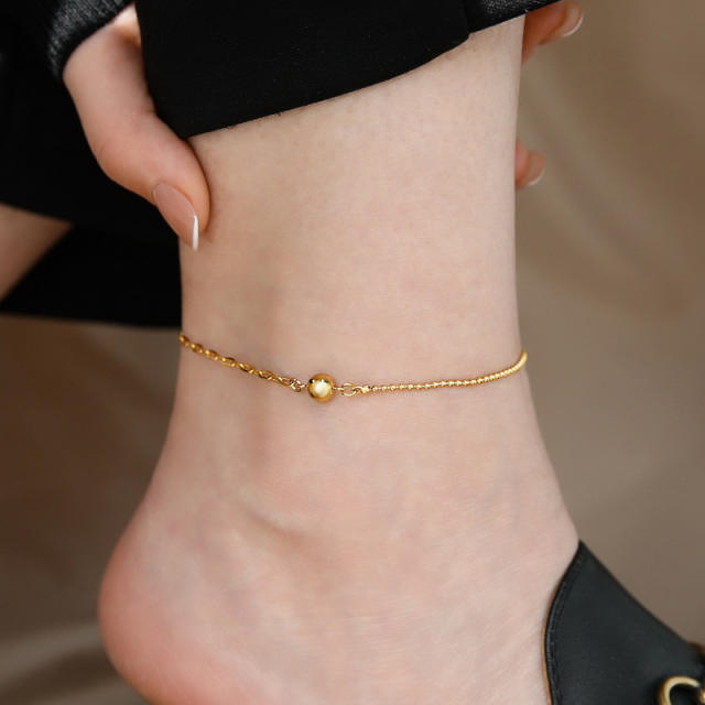 18KG tiny bead stainless steel anklet