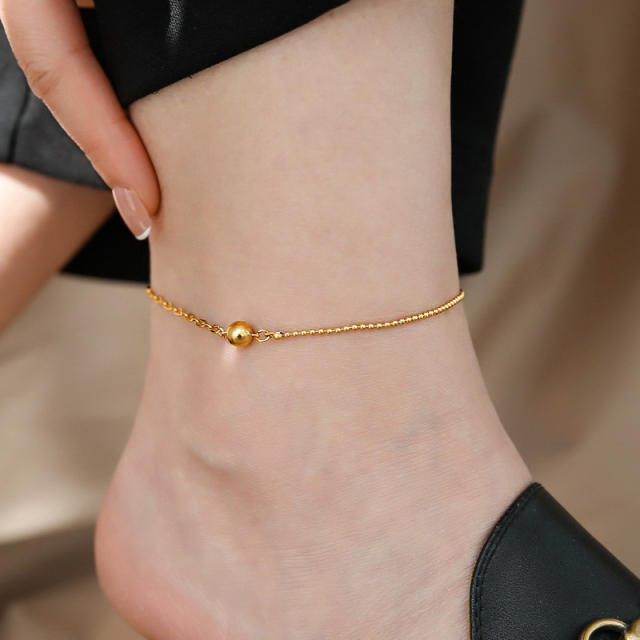 18KG tiny bead stainless steel anklet