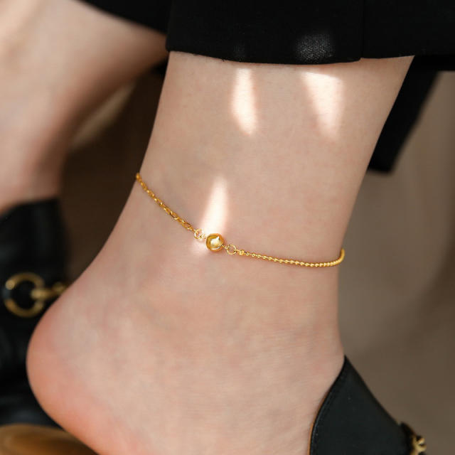 18KG tiny bead stainless steel anklet