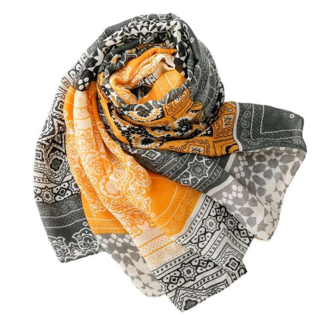 Boho color matching thin women fashion scarf