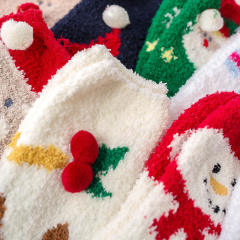 Christmas Coral velvet warm socks