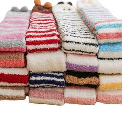 Winter warm Coral velvet cute animal striped girls long socks