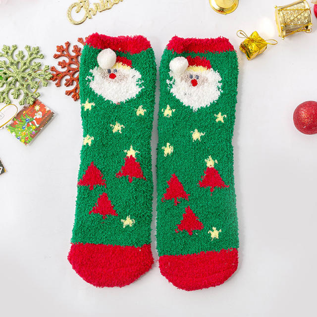 Christmas Coral velvet warm socks
