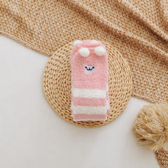 Winter warm Coral velvet cute animal striped girls long socks